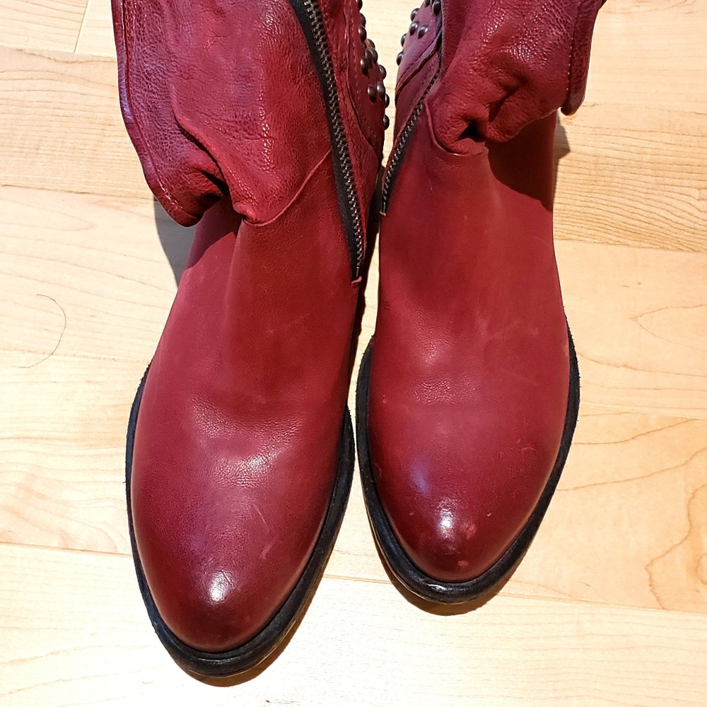 Red studded boots size 37